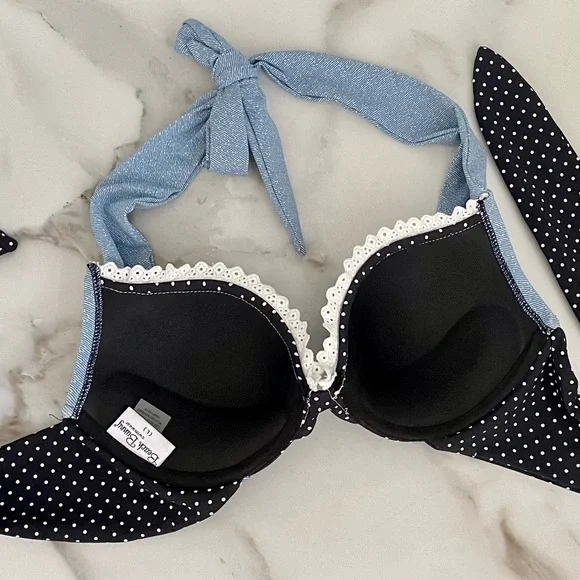 Beach Bunny “Some like it hot” push up polka dot ruffle bikini L top, S bottom - Picture 4 of 6
